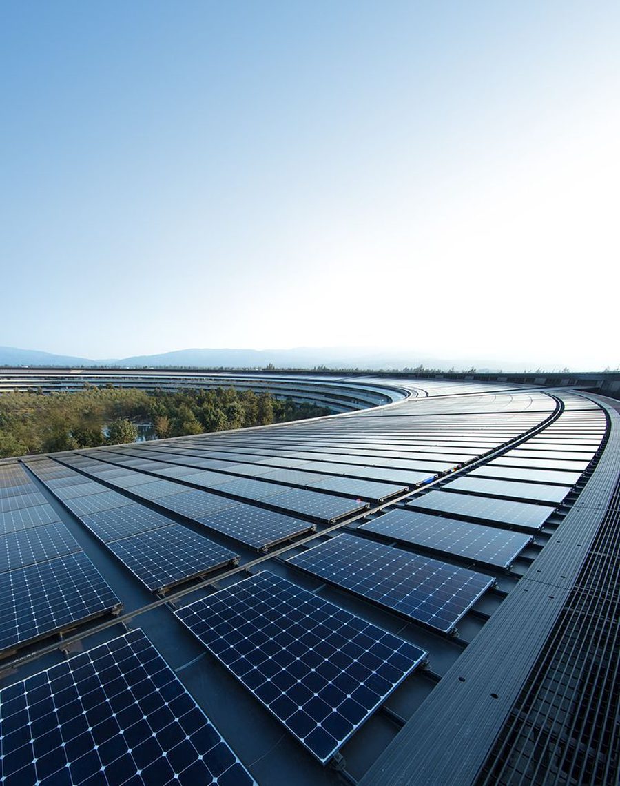 Rooftop solar array on a large-scale commercial installation